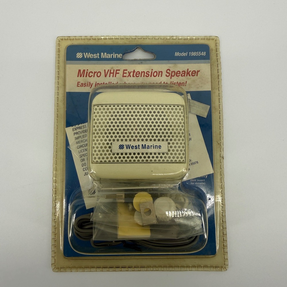 West Marine Micro VHF Extension Speaker Model 1985548‎ White Weatherproof Marine